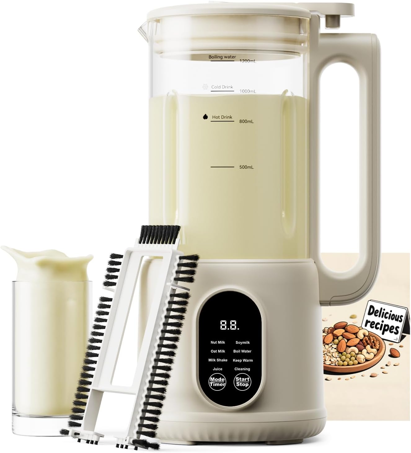 8-in-1 Automatic Nut Milk Maker for Creamy Plant-Based Milk
