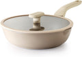 Nonstick Deep Frying Pan with Glass Lid 10 in - Durable, Even Heat