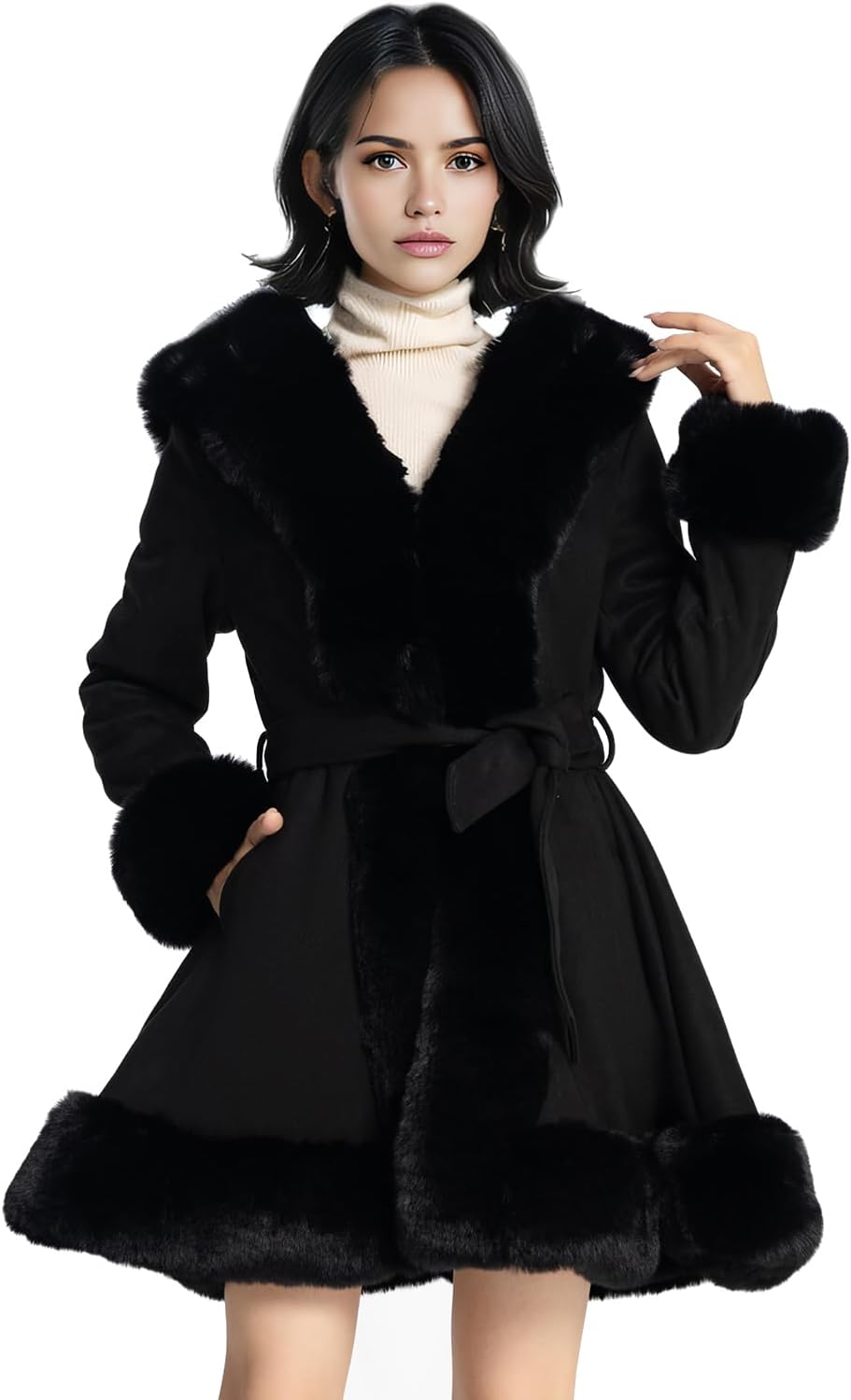 NXBC Winter Faux Fur Coats for Women - Stylish and Warm