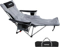 Reclining Camping Chair with Headrest and Removable Footrest