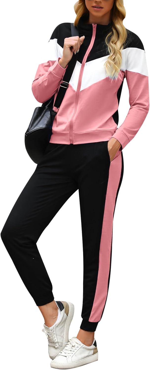 Marvmys Women's Tracksuit Set: Cozy Zip Up Lounge Jogger Outfit