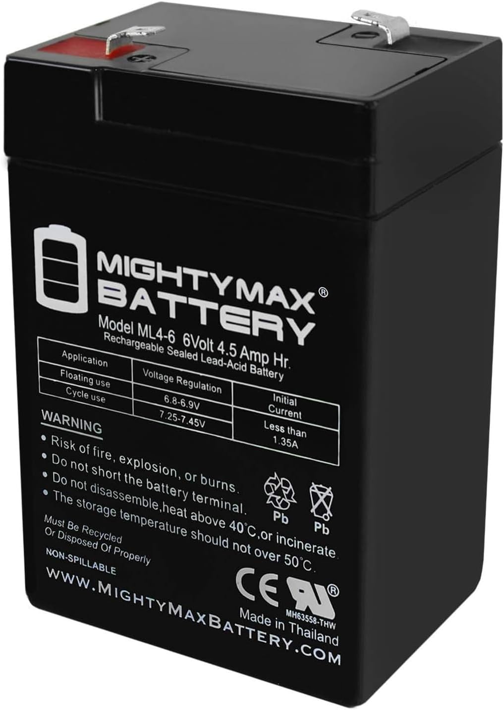 Long-lasting Power: Mighty Max 6V 4.5AH Battery