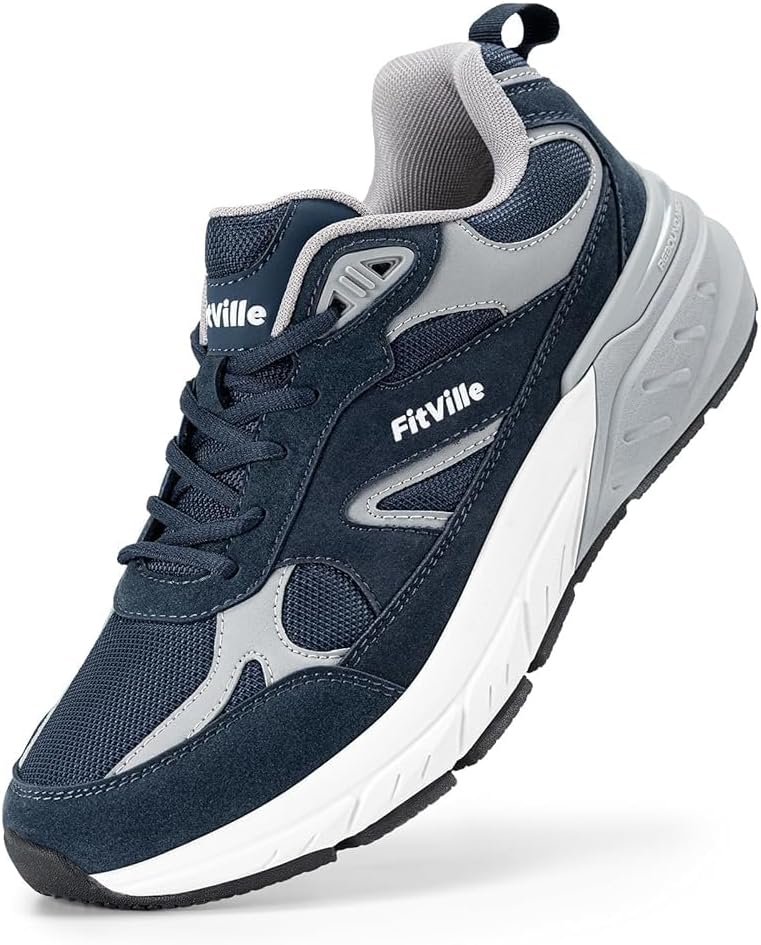 FitVille Wide Walking Shoes for Men with Arch Support Comfort