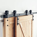 SMARTSTANDARD 6 ft Bypass Sliding Barn Door Hardware Kit - Smooth