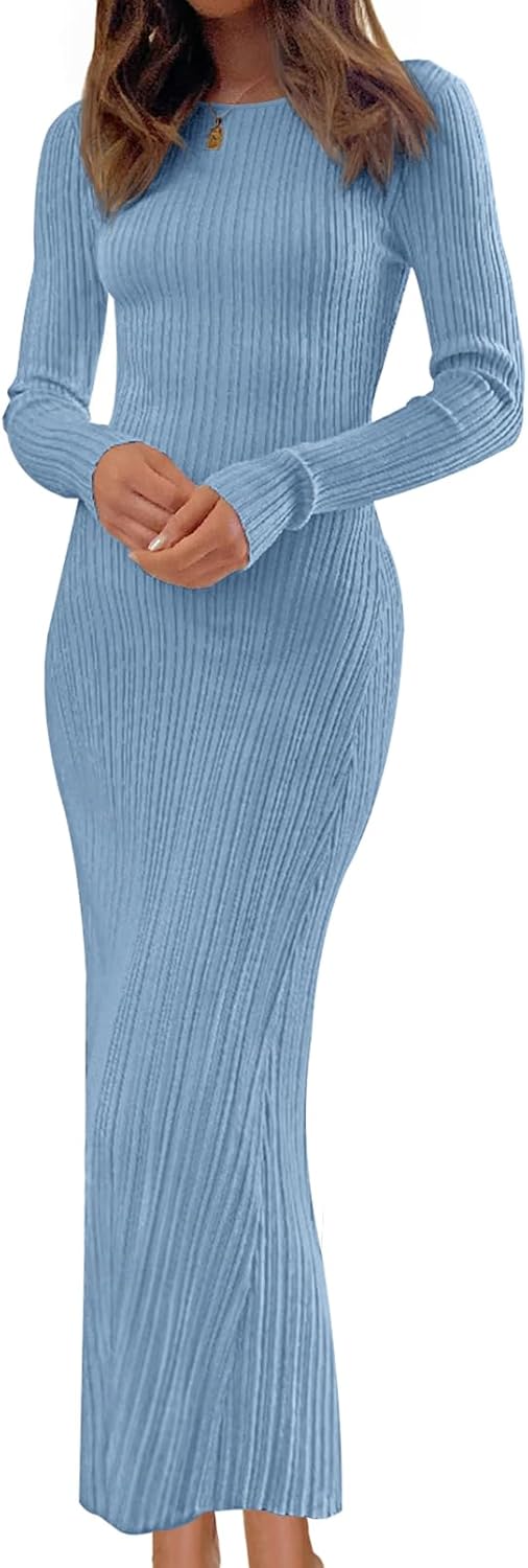 Stylish Long Sleeve Bodycon Sweater Dress for Fall Fashion