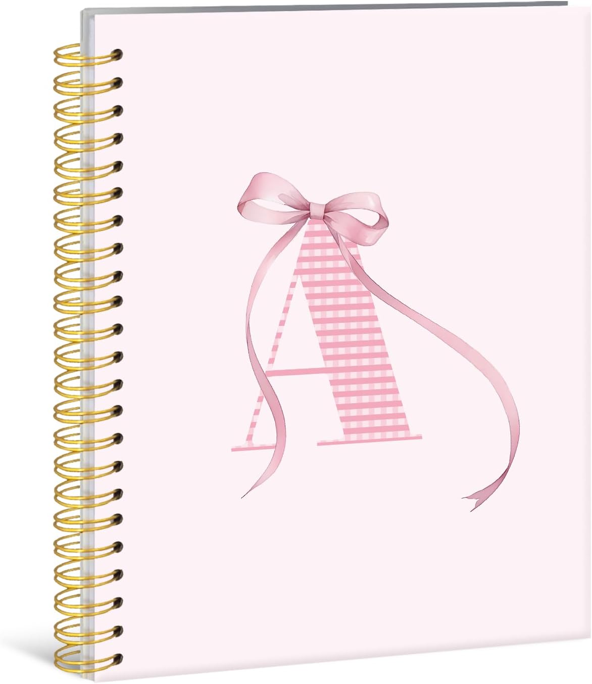Pink Bow Monogram Notebook - Personalized Gift for Her