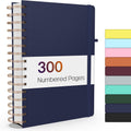 Lined Spiral Journal Notebook A5 with 300 Numbered Pages - Thick