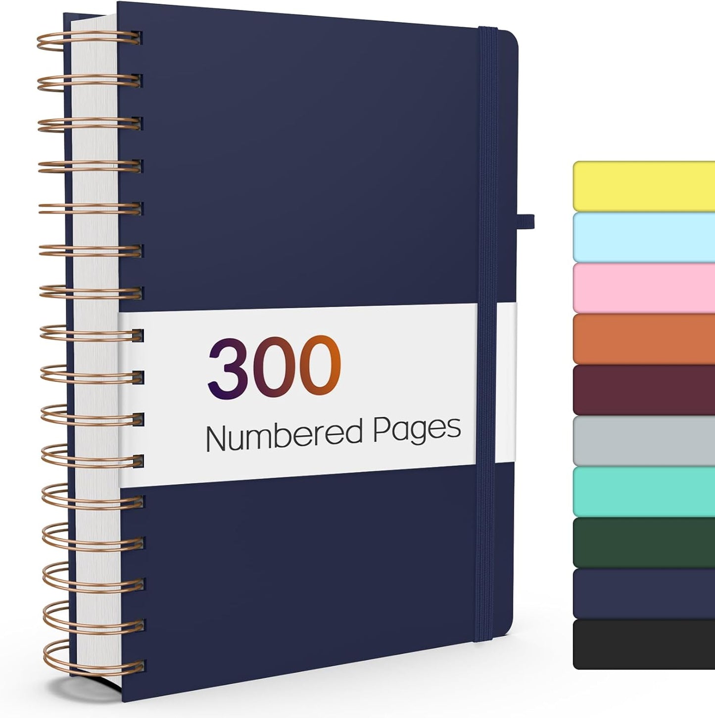 Forvencer A5 Hardcover Journal - 300 Numbered Pages, 100GSM Paper, Navy