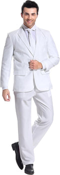 U LOOK UGLY TODAY Men's Party Suit Solid Color Prom Suit (Style A6E4)