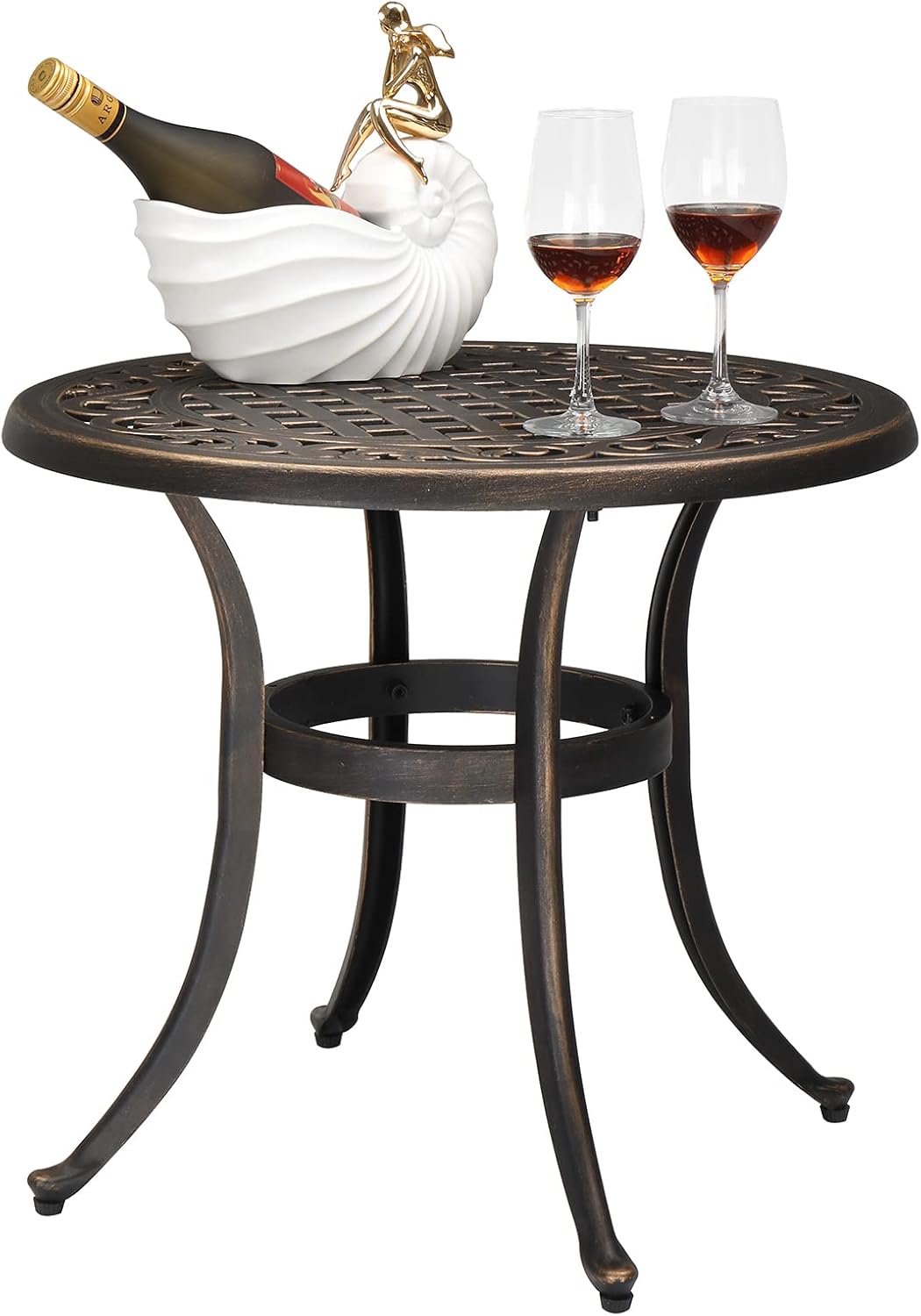VINGLI 24 Cast Aluminum Outdoor Side Table for Your Patio