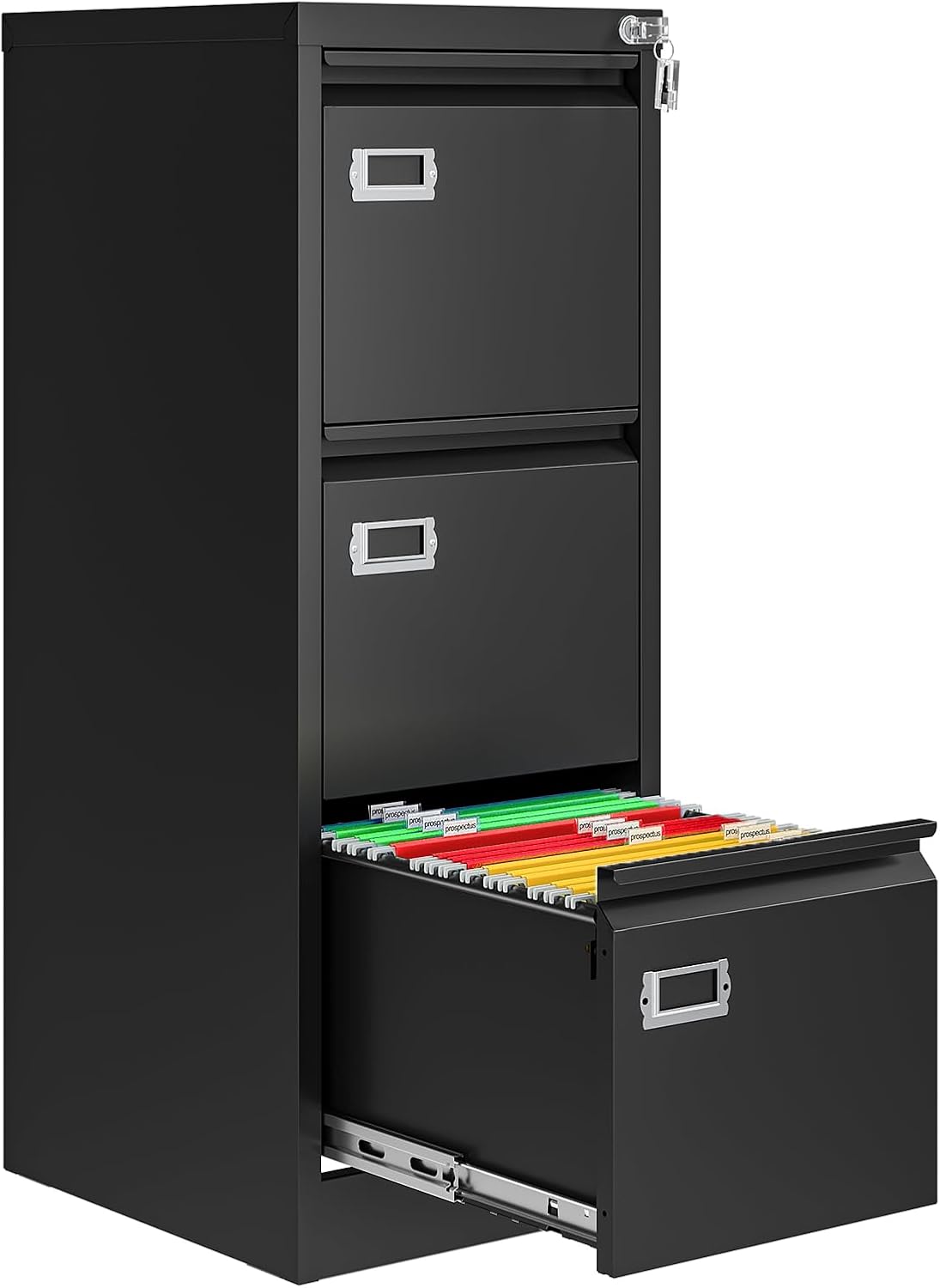 3 Drawer File Cabinet with Lock for Home Office Storage Needs