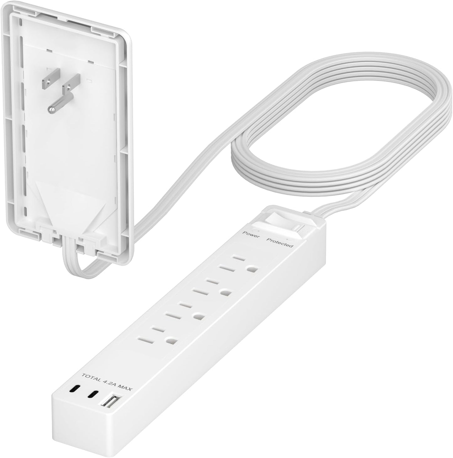 LIDER Surge Protected Outlet Extender with USB Ports and 5ft Cord