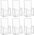 Acrylic Brochure Holder for 4 Trifold Pages - Clear Countertop Stand