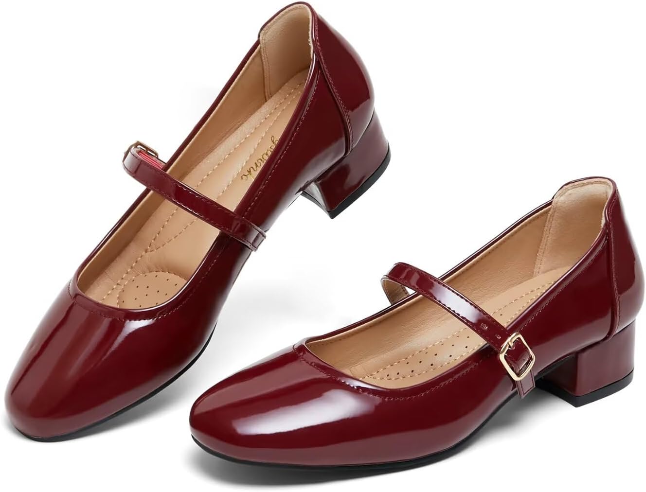 Mary Jane Shoes Low Heels Dress Pumps with Adjustable Strap