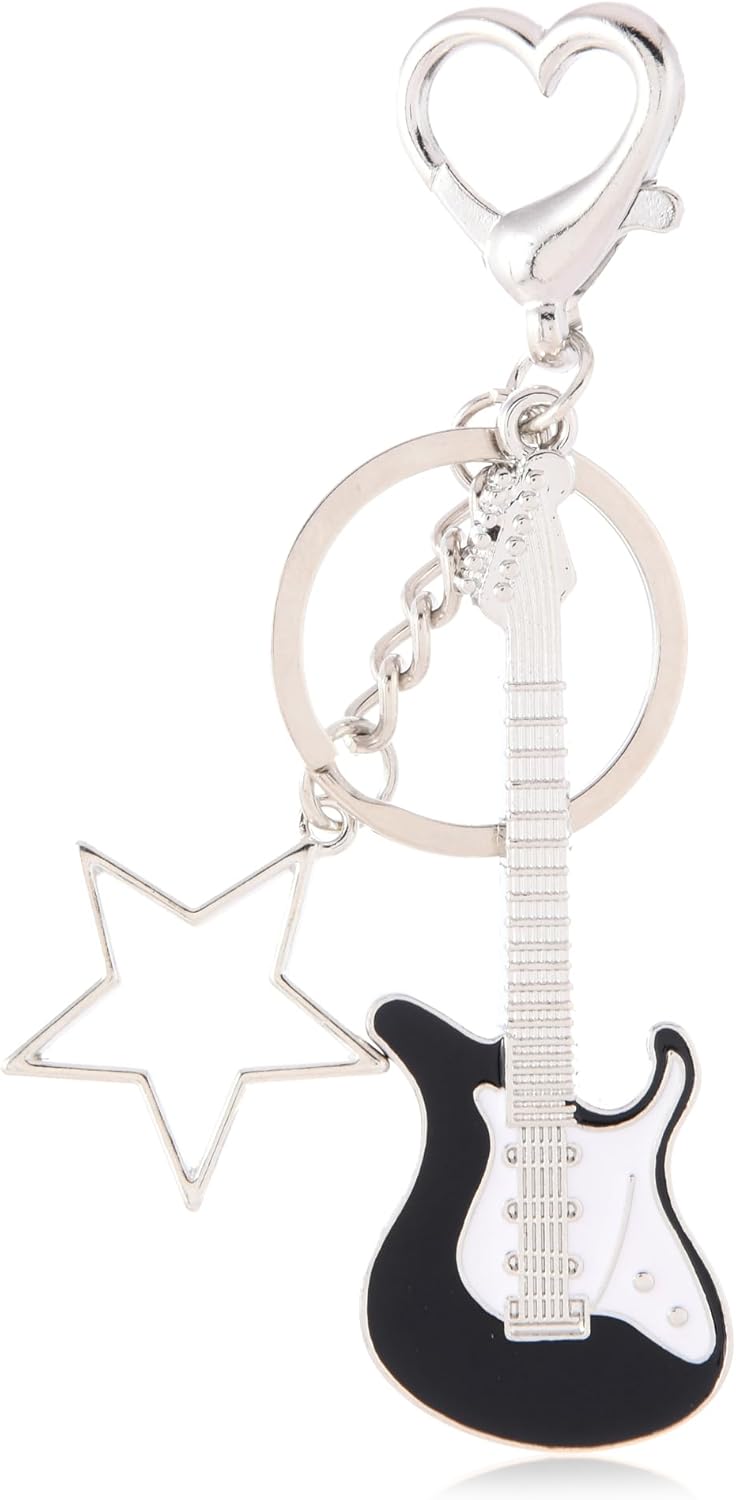 Punk Music Guitar Love Keychain for Music Lovers