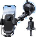 Car Phone Holder Mount 3-in-1 Suction Cup and Vent Clip - Stable 360