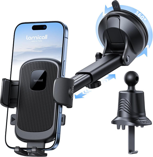 Secure 360 Rotation Car Phone Holder by Lamicall