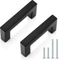 Probrico 20 Pack Black Stainless Steel Cabinet Handles - Matte Modern