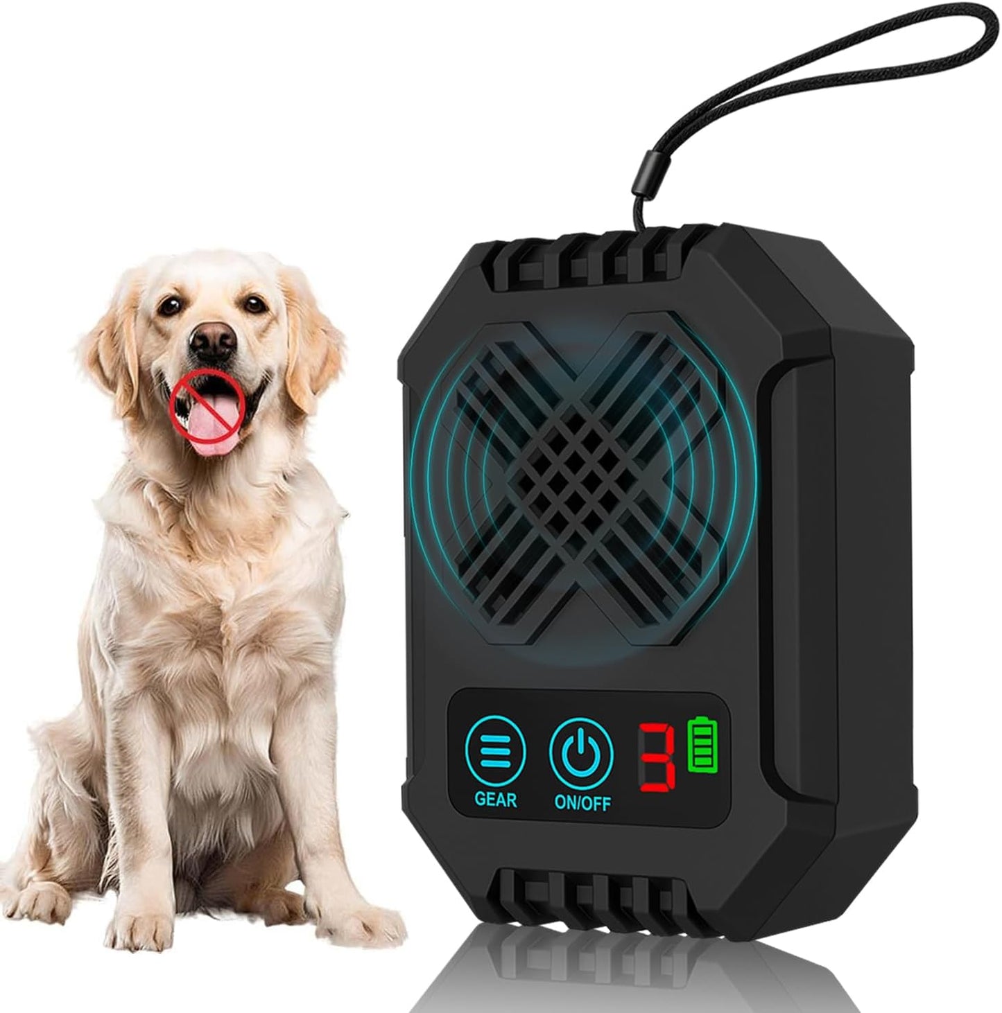 Ultrasonic Anti Barking Device for Dogs - Rechargeable 50FT Range