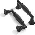 3-1/2 in Hole Center Matte Black Cabinet Pulls 10 Pack - Heavy Duty