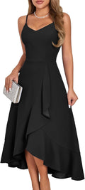 DRESSTELLS Women's Cocktail Party Dress - Flattering High Low Fit back