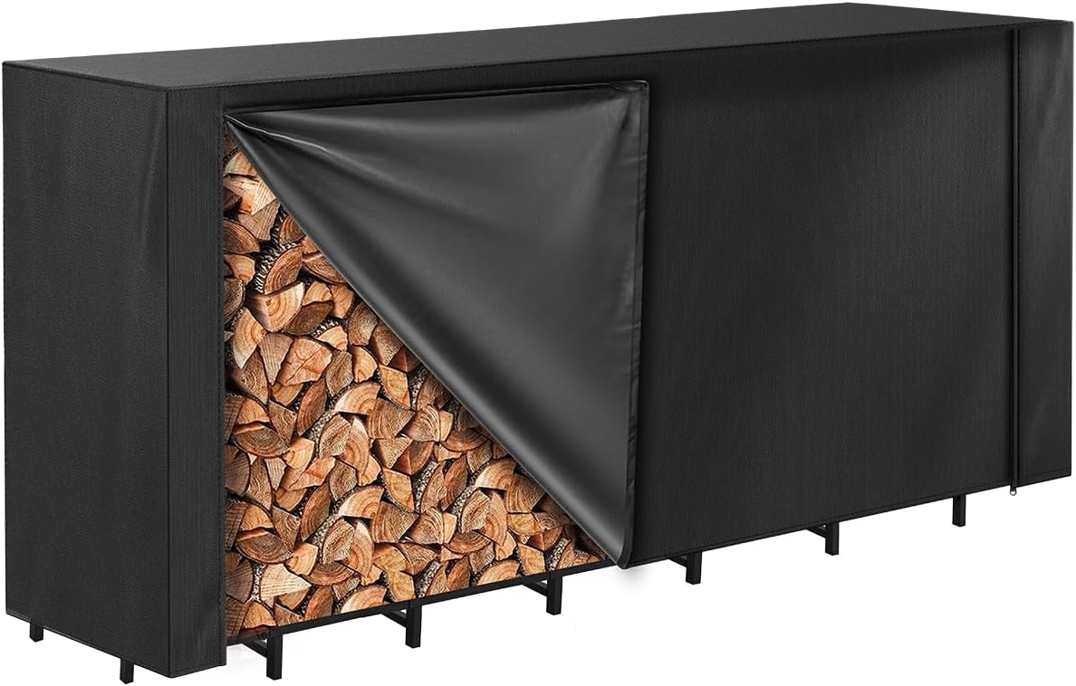 Vailge 8FT Firewood Rack Cover with Waterproof Protection