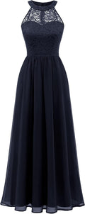 Wedtrend Women's Formal Halter Prom Dress - Floral Lace Chiffon