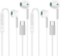USB C Headphones for iPhone 16/15/Samsung/Pixel - HiFi Wired 2Pack