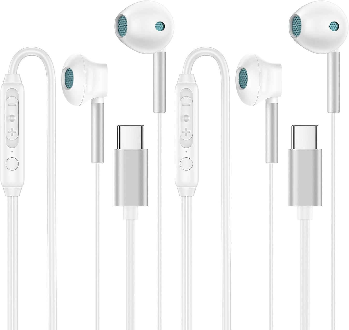 HiFi USB C Headphones with Mic & Volume Control for iPhone Samsung Pixel