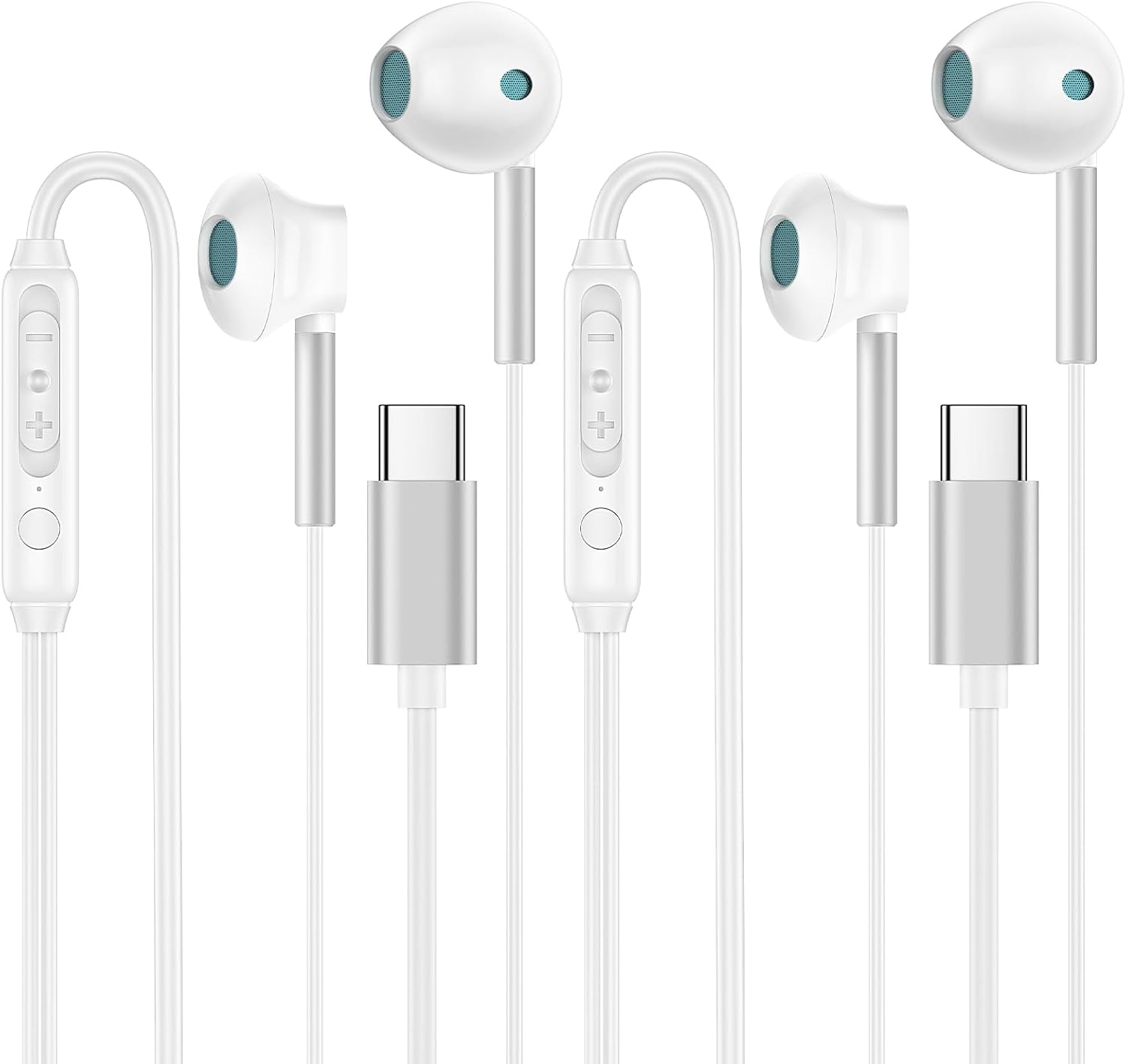 HiFi USB C Headphones with Mic & Volume Control for iPhone Samsung Pixel
