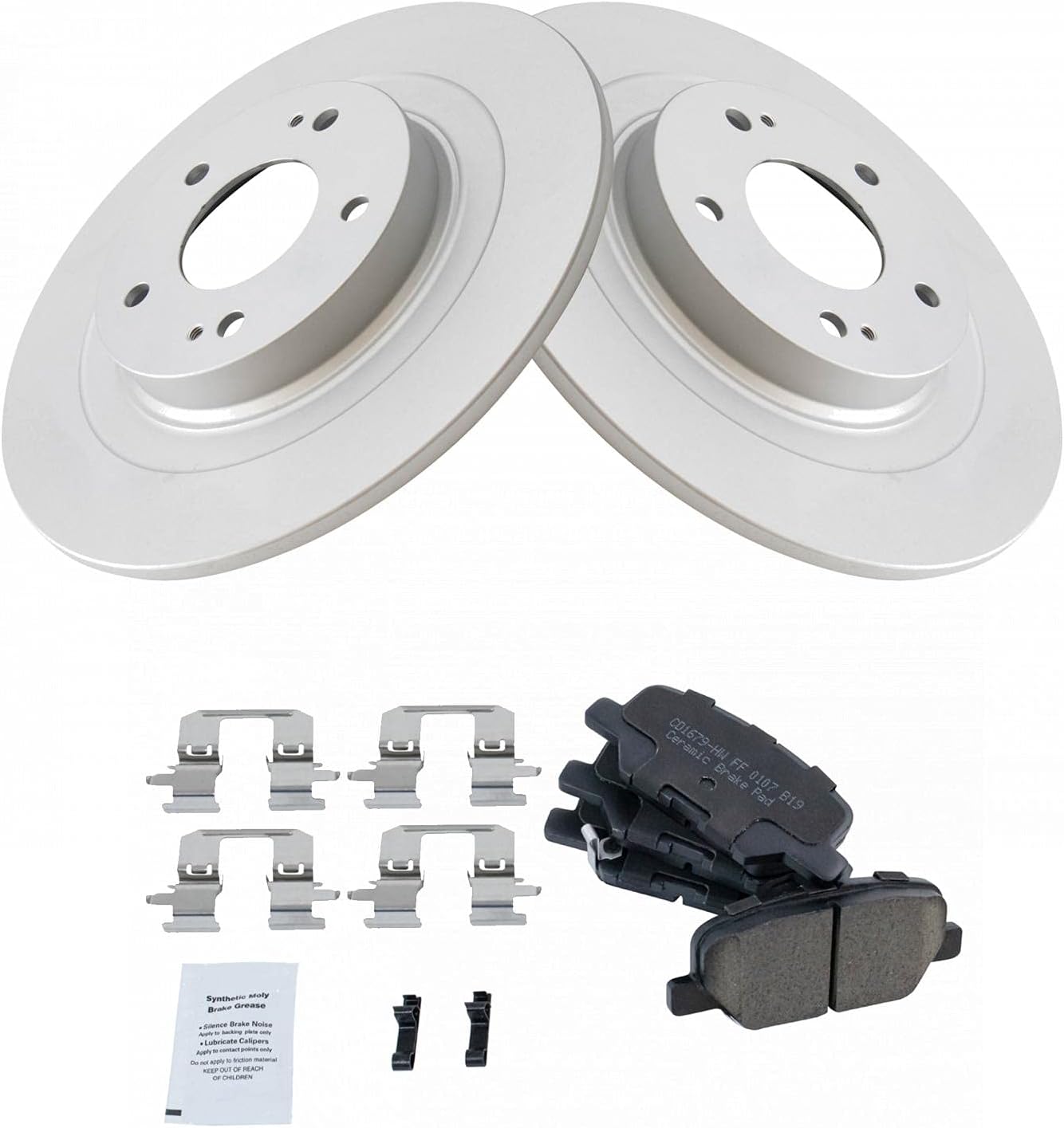 TRQ Rear Brake Pad & Rotor Kit for Mitsubishi Outlander 2014-2020