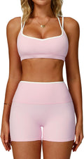 Two Piece Workout Sets For Women Color Block - Flattering Fit QBGJTD