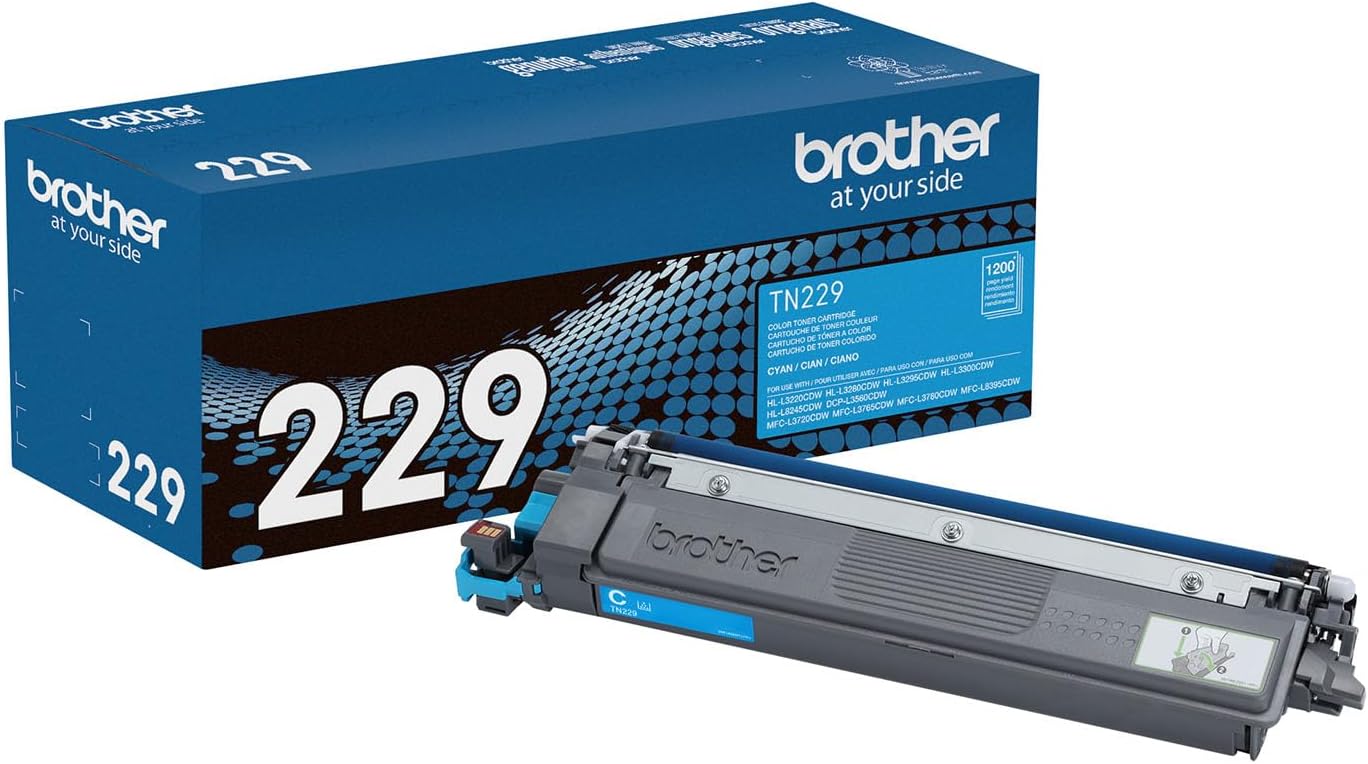 Brother Genuine TN229C Cyan Toner Cartridge for Quality Prints