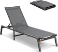 Chaise Lounge Chair Outdoor with 5-Position Adjustable Recline