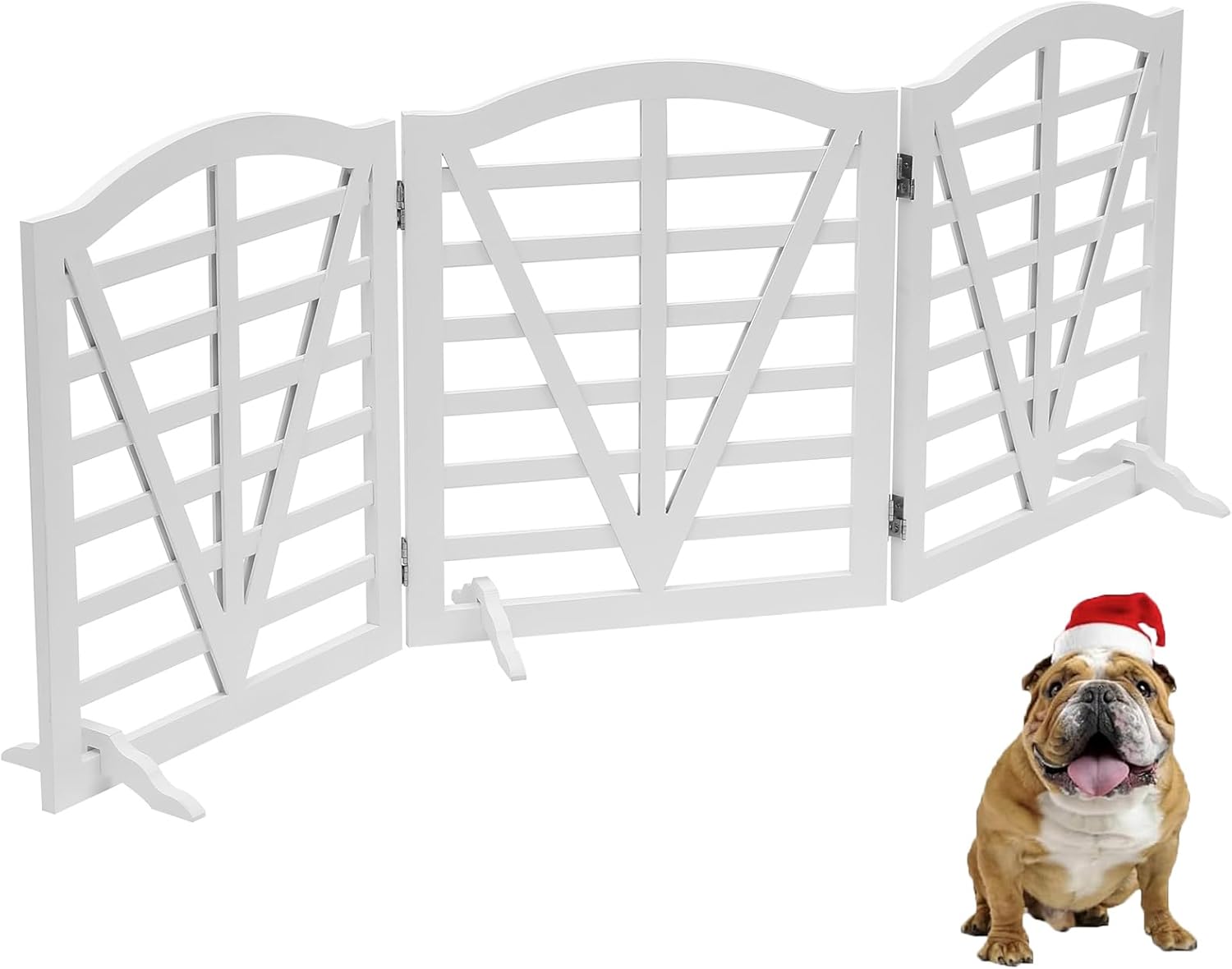 Wooden Dog Gate Freestanding Pet Gate for Indoor Use