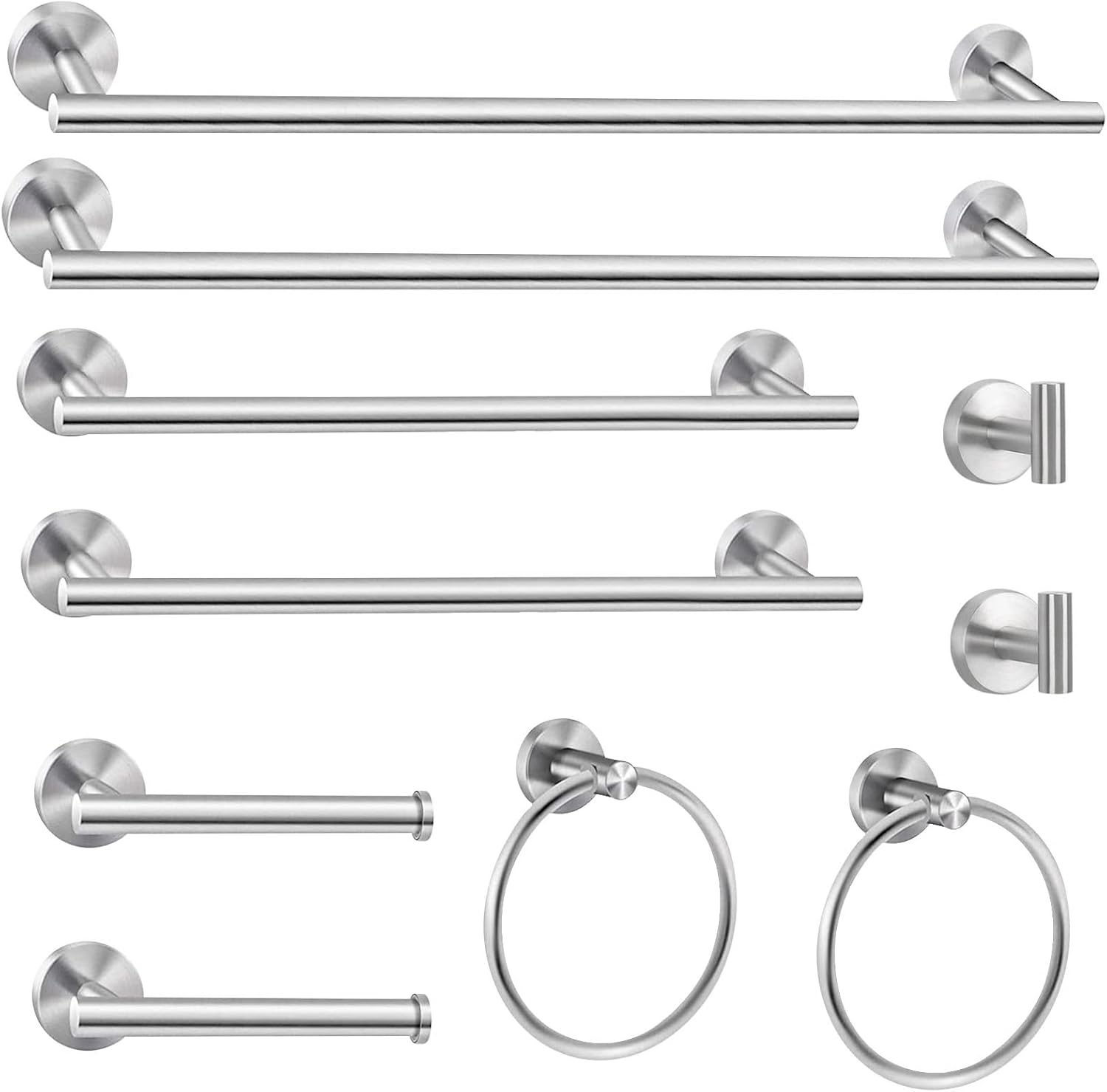Cilee 10 Piece Brushed Nickel Bathroom Hardware Set for Modern Homes