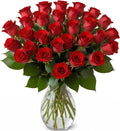 25 Red Roses in a Hand Blown Glass Vase for Every Occasion