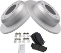 TRQ Rear Brake Pad & Rotor Kit - Ceramic Pads with G-Coated Rotors