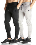 Mens Zip Joggers Pants - Slim Tapered Sweatpants with Pockets