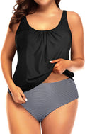 Plus Size Two Piece Swimsuit with Tummy Control for Women
