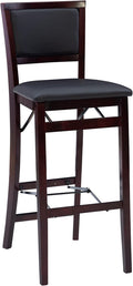 Linon Keira Pad Back Folding Bar Stool - Ready to Use, Compact Storage