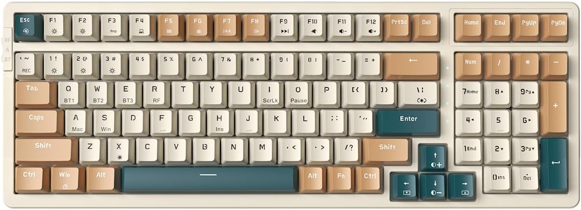 Triple Mode Wireless Mechanical Keyboard with RGB Backlight 65 Keys