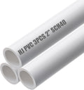 HJ 4FT PVC Pipe 3PCS White Sch40 Industrial Pipes for DIY