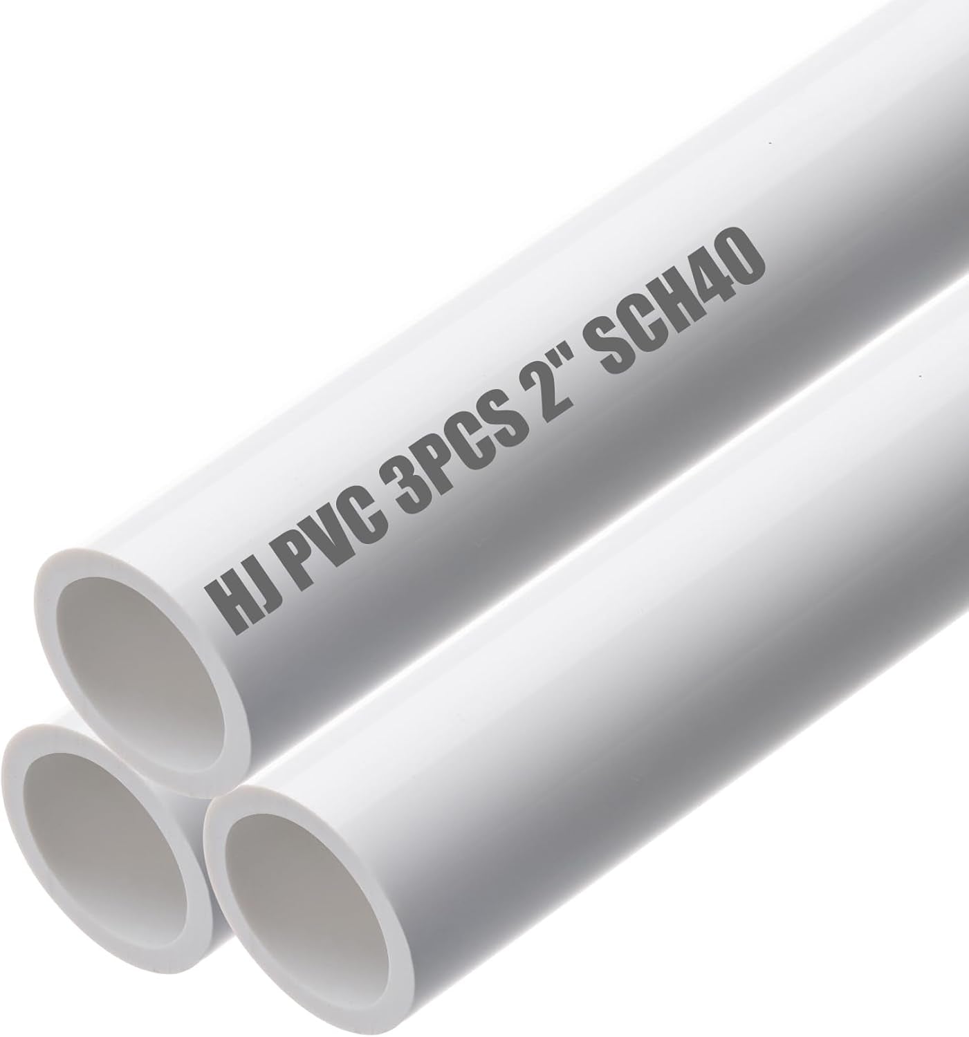 HJ 4FT PVC Pipe 3PCS White Sch40 Industrial Pipes for DIY