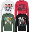 BROOKLYN VERTICAL Boys 4-Pack Long Sleeve Crew Neck T-Shirts - Soft