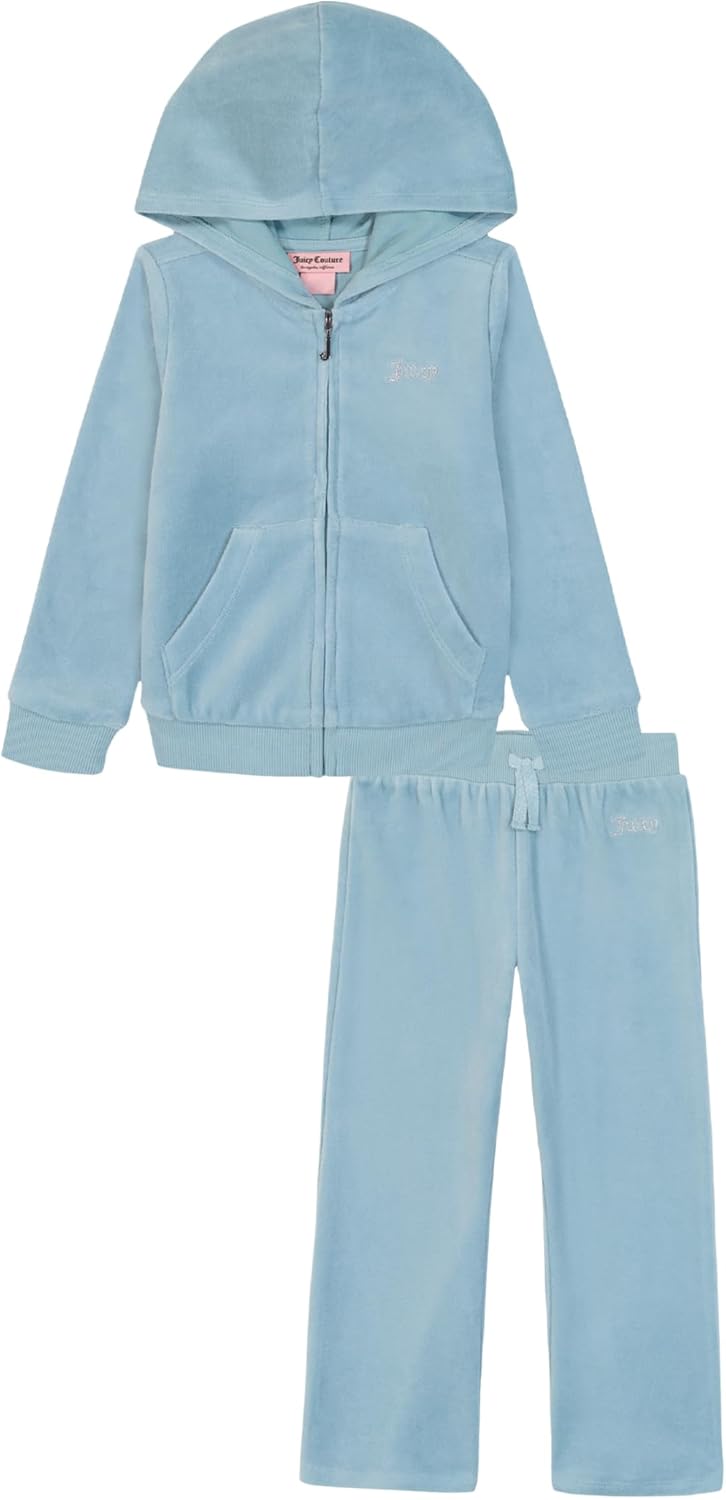 Juicy Couture Baby-Girls 2 Pc Velour Pant Set for Stylish Kids