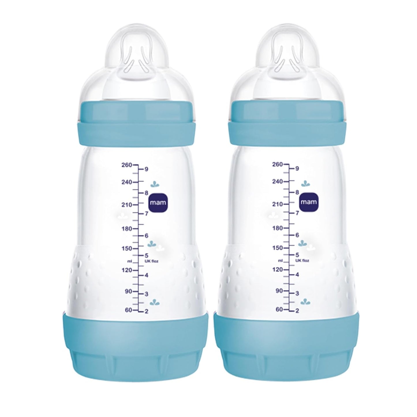MAM Easy Start Anti-Colic Bottles, Medium Flow Nipples, Blue - Happy Baby Essential