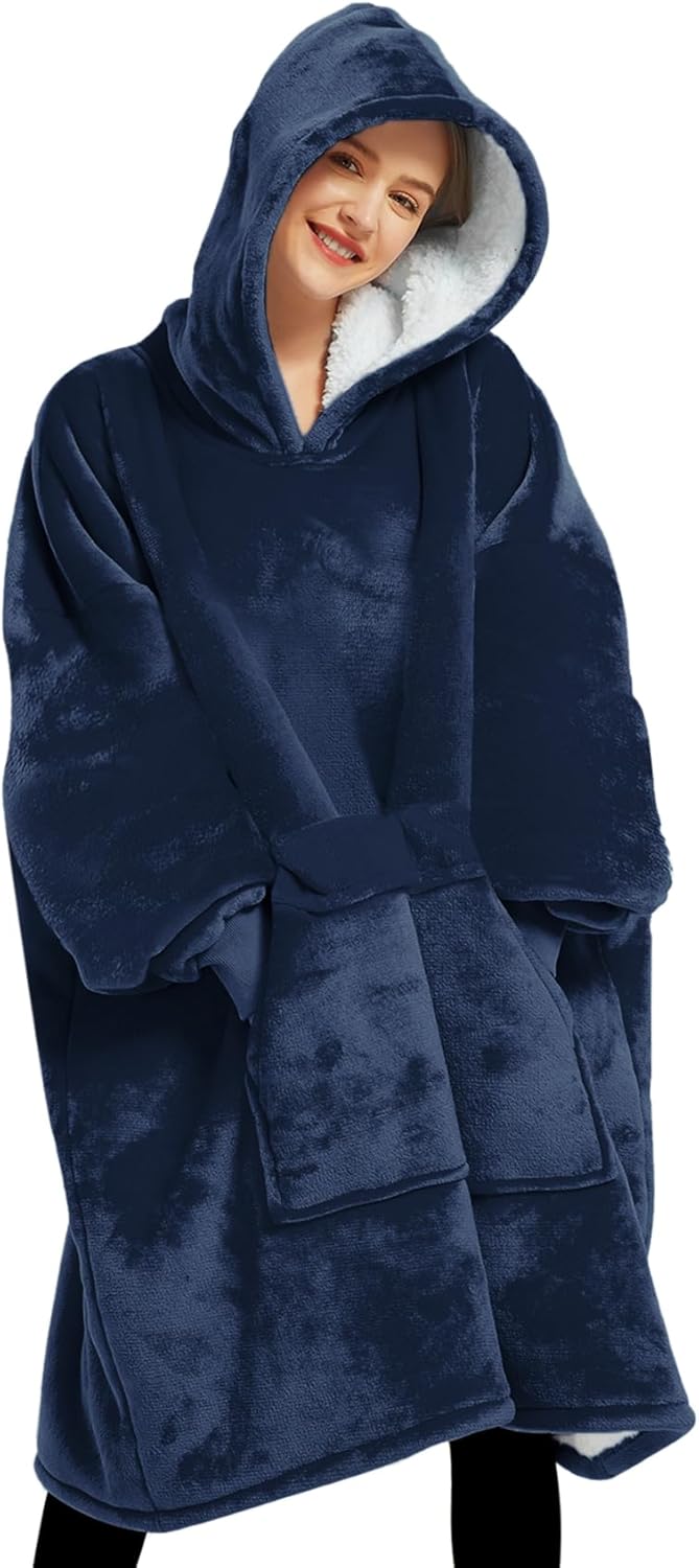Lzzidou 2-Layer Cozy Hoodie Blanket