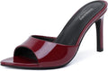 Susanny Womens Pointed Open Toe Mule Heels - Comfortable 3.54in Lift