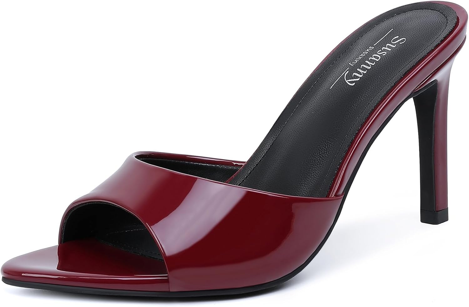 Elegant Burgundy Mule Heels for Women - Stylish and Comfortable